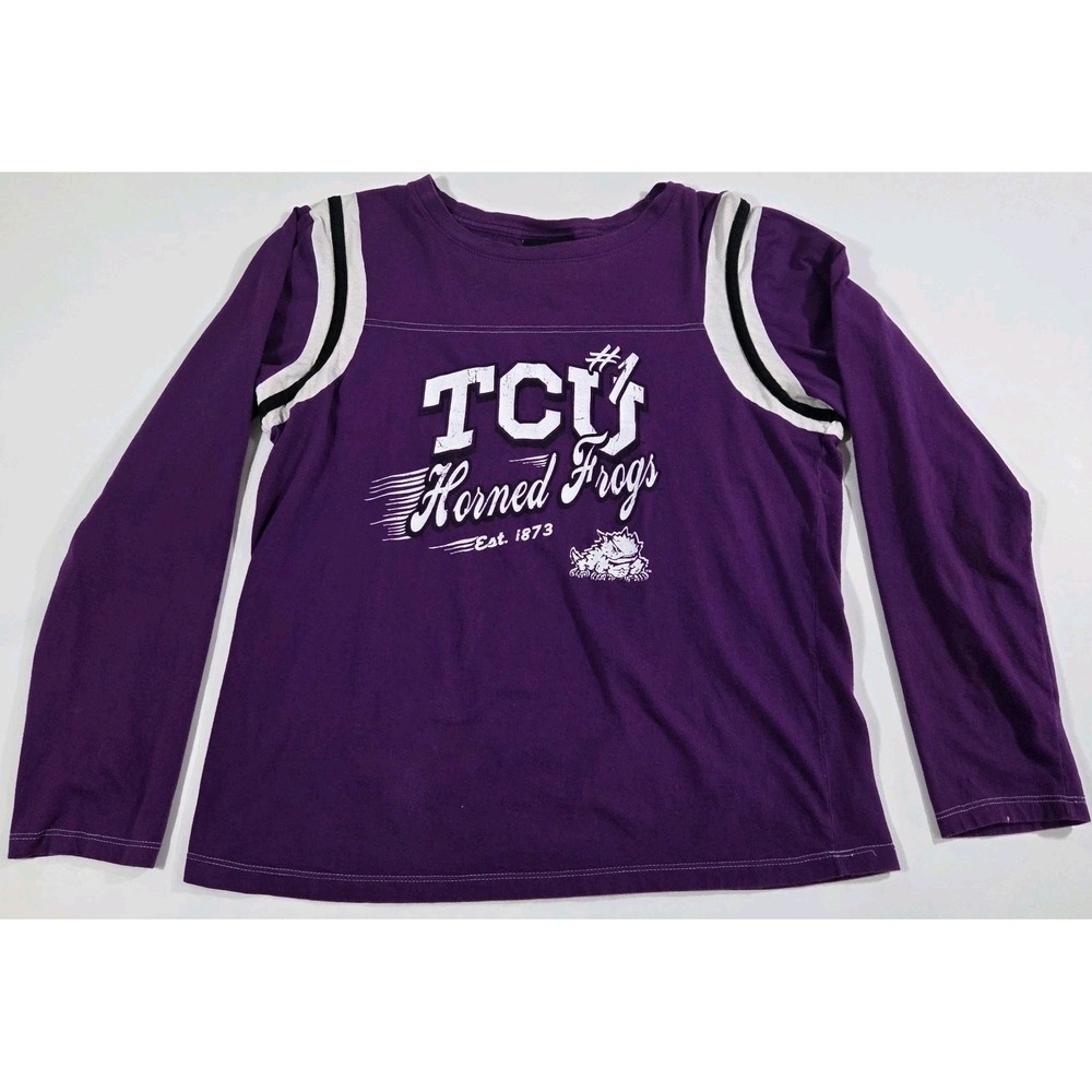 5th & Ocean Women's TCU Horned Frogs Purple Long Sleeve T Shirt XL